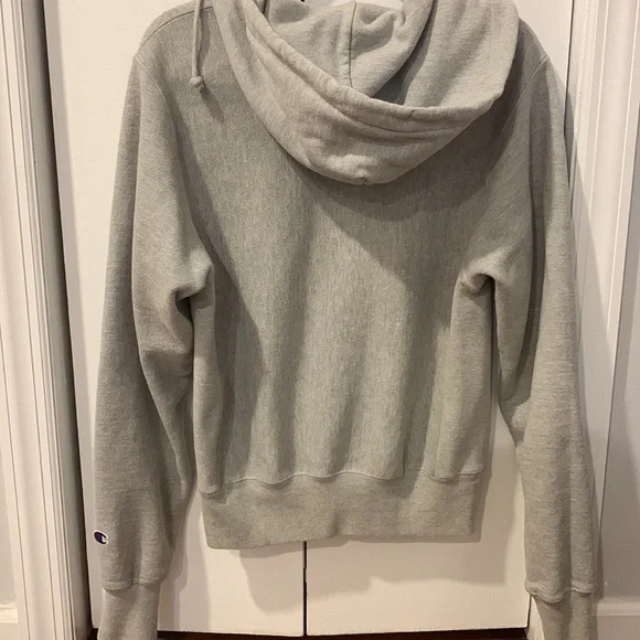 Champion Collegiate Embroidered Logo Grey Hoodie Zip Up XSmall - Picture 5 of 6